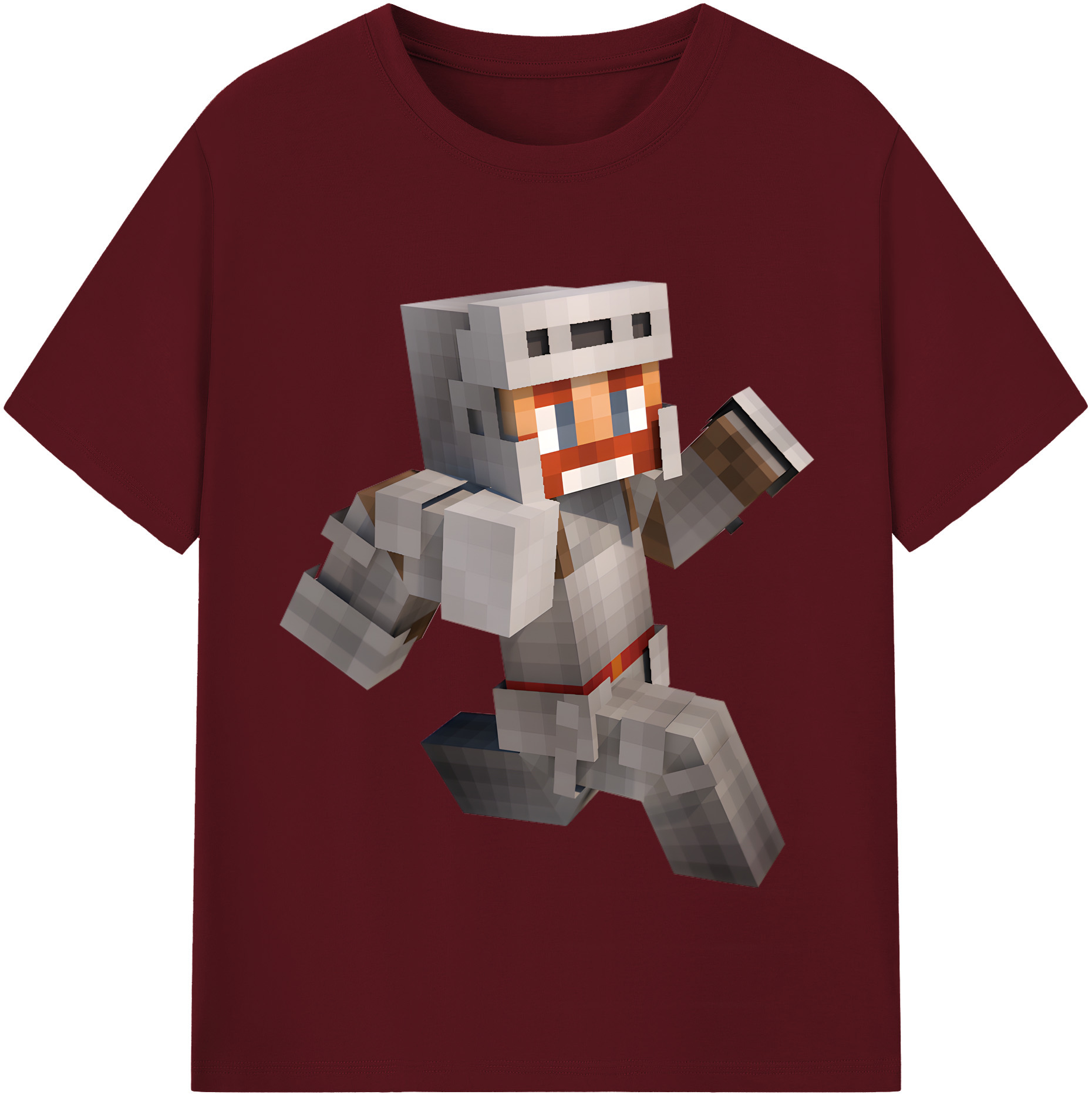 （画像用） マインクラフト ブロックの世界 Minecraft MC Block world 綿100％半袖Tシャツ（フロントプリント）